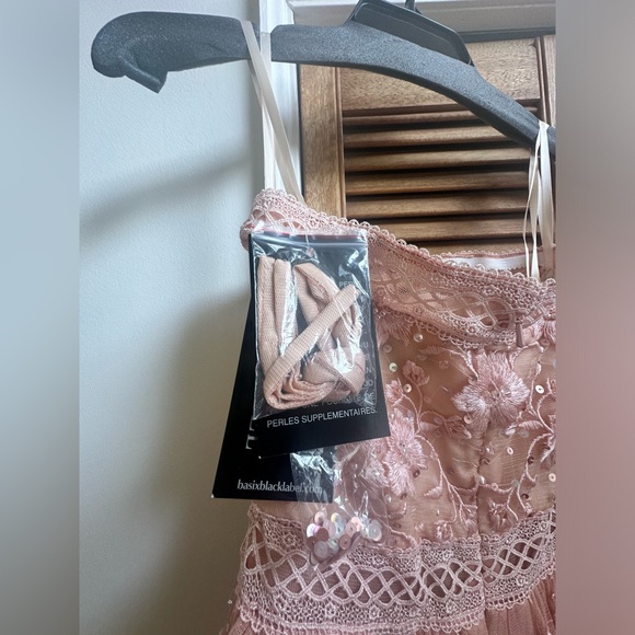 Basix Black Label Pink Strapless Floral Evening Gown Size 2 - Picture 6 of 14